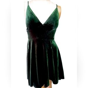 B DARLIN velvet green dress